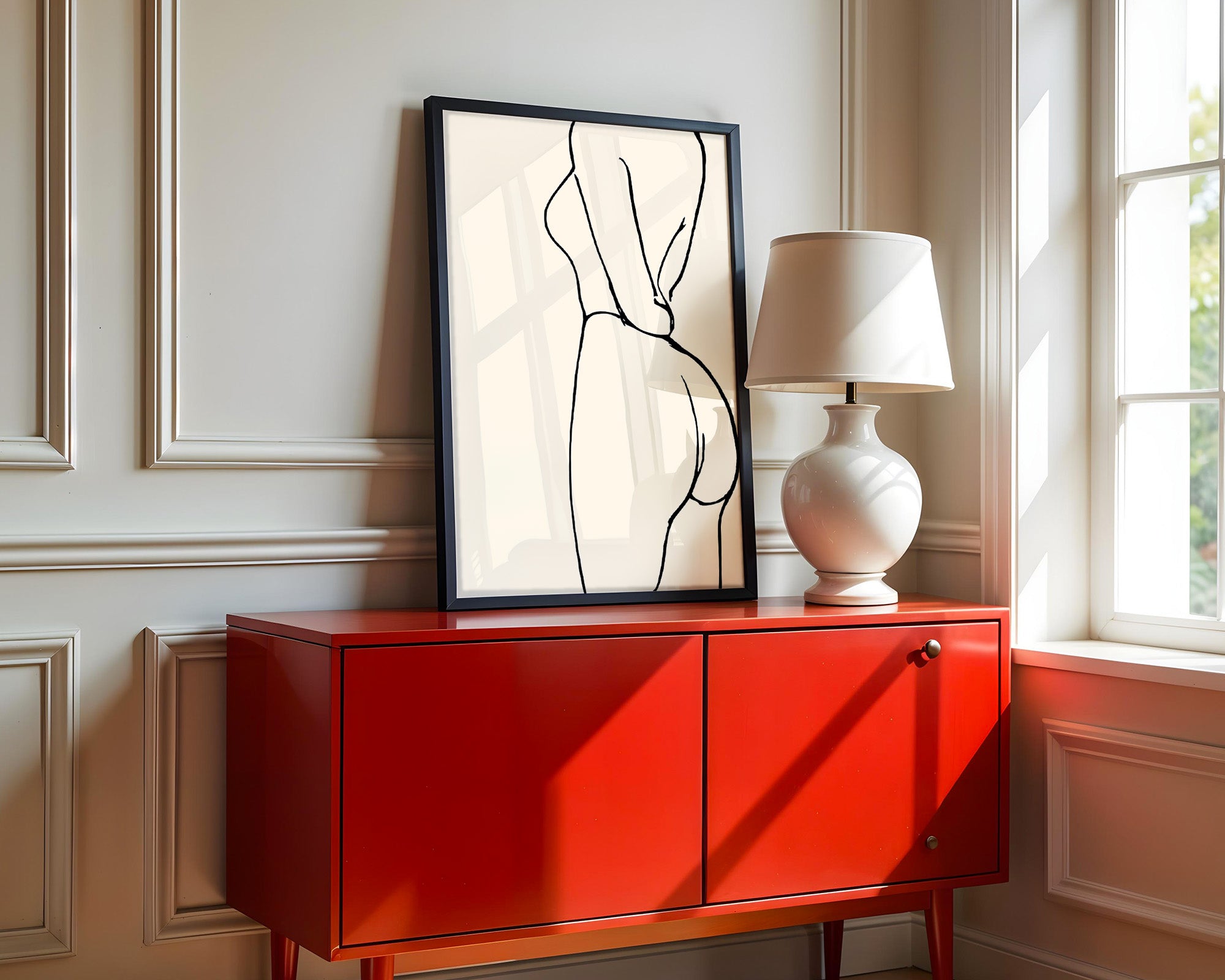 Minimalistische Aktstudie Linienstil