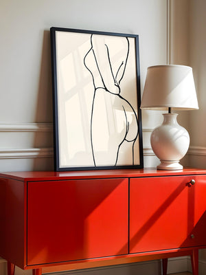 Minimalistische Aktstudie Linienstil