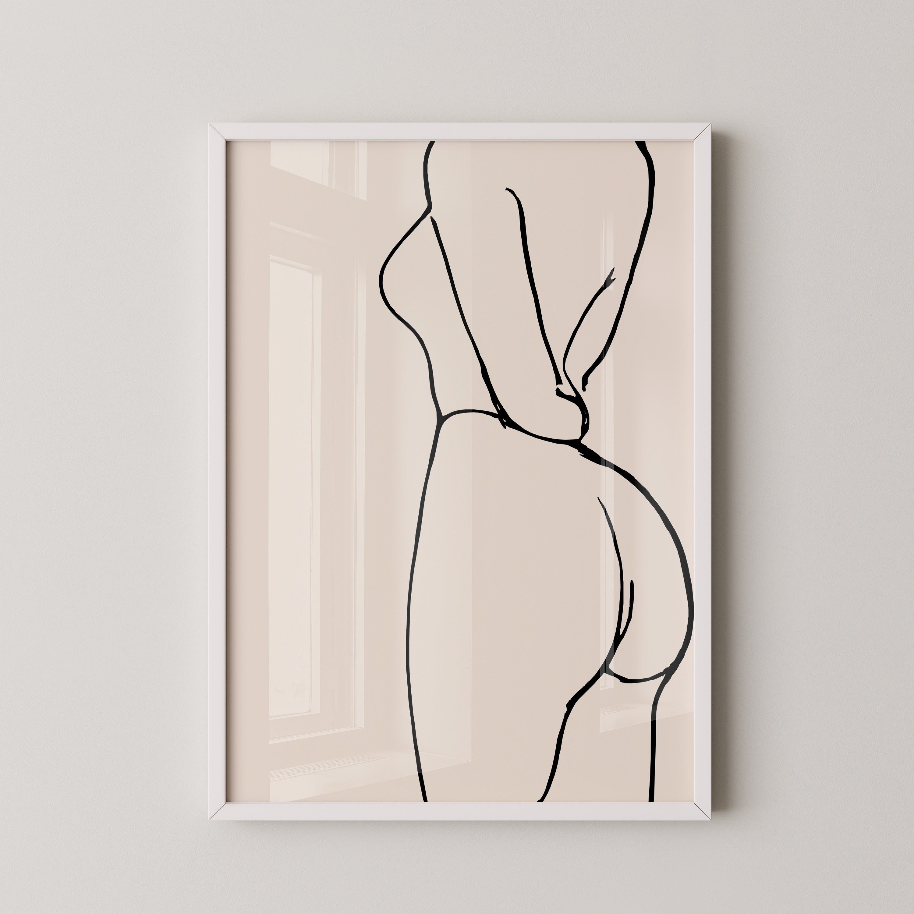 Minimalistische Aktstudie Linienstil