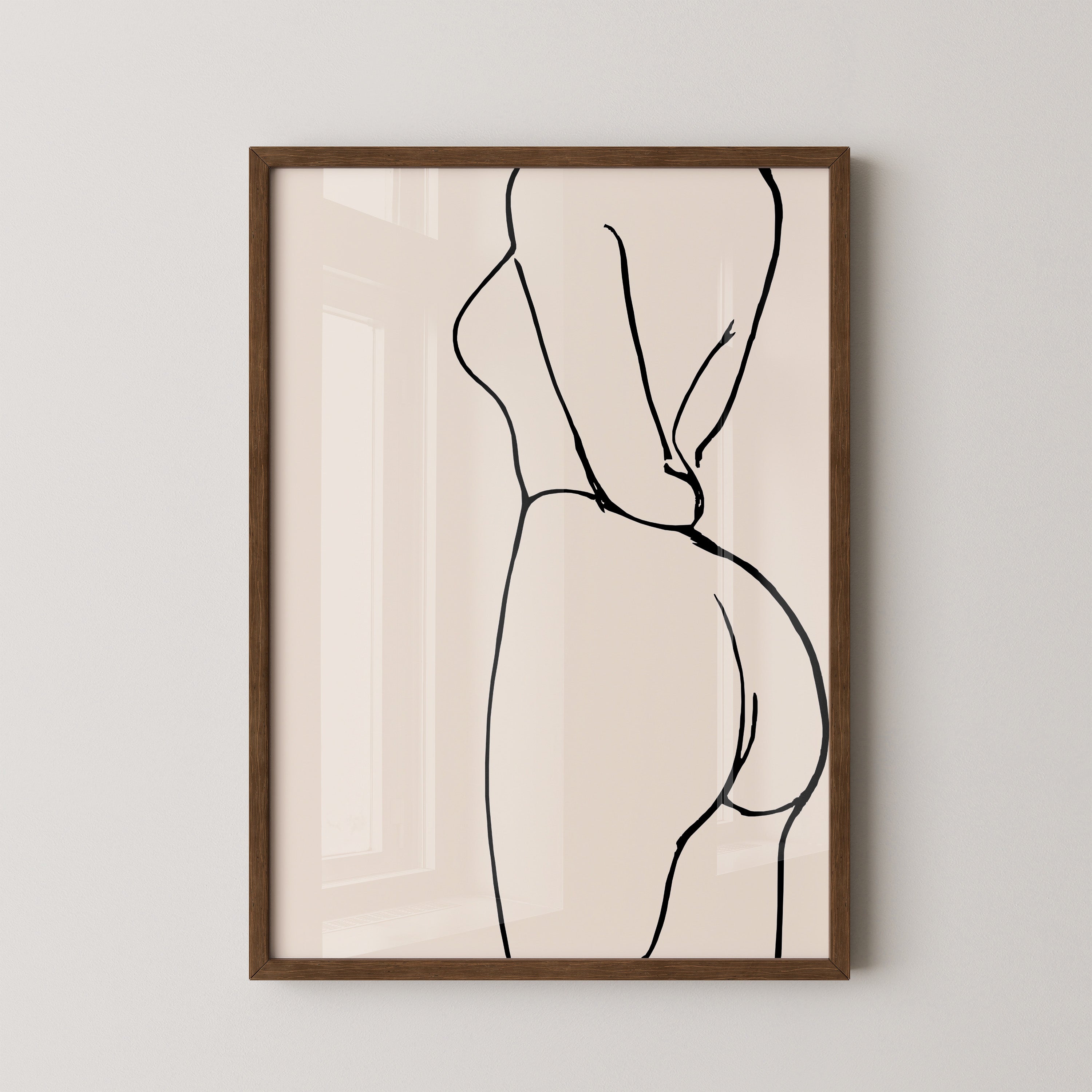 Minimalistische Aktstudie Linienstil