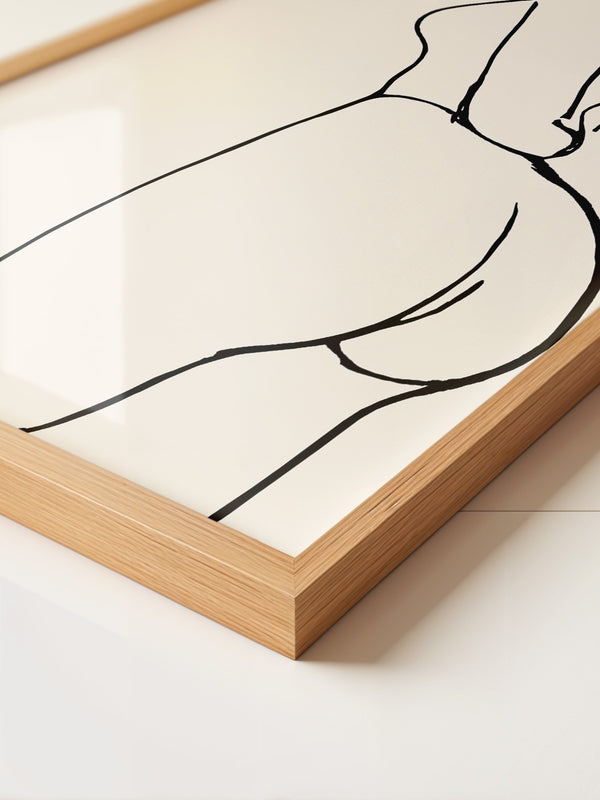 Minimalistische Aktstudie Linienstil
