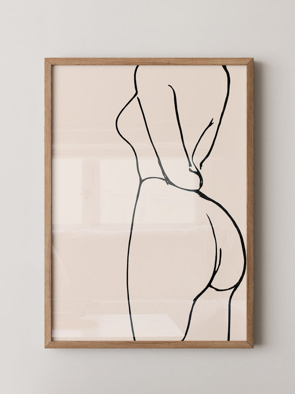 Minimalistische Aktstudie Linienstil