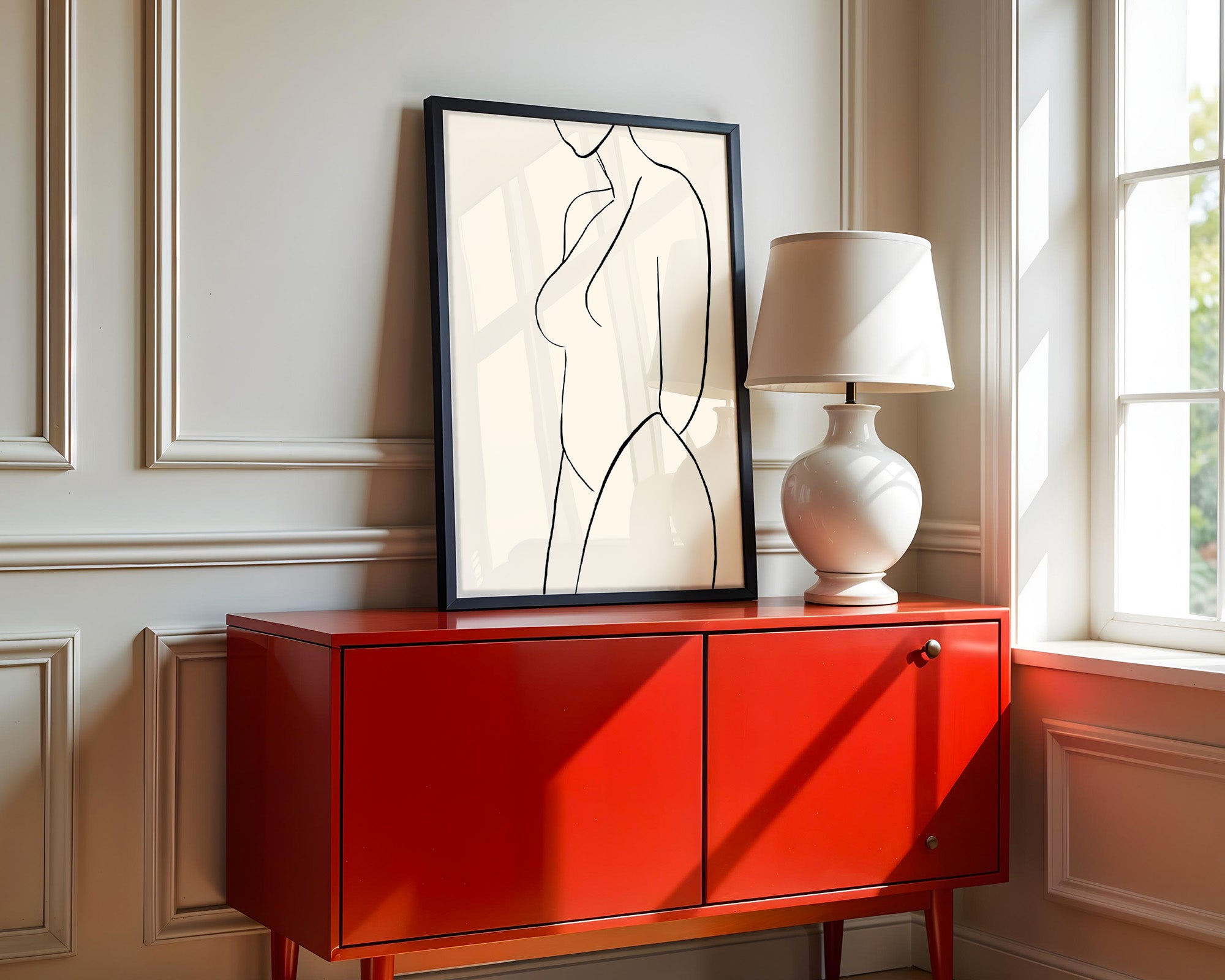 Minimalistischer Frauenkörper Linie