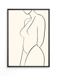 Minimalistischer Frauenkörper Linie