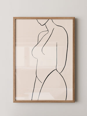 Minimalistischer Frauenkörper Linie