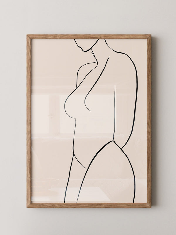 Minimalistischer Frauenkörper Linie