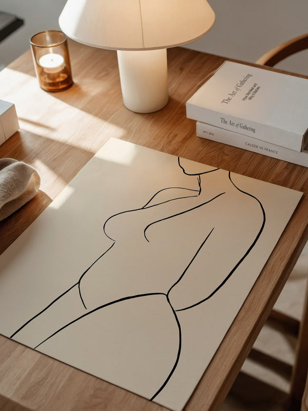 Minimalistischer Frauenkörper Linie