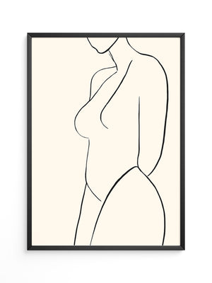 Minimalistischer Frauenkörper Linie