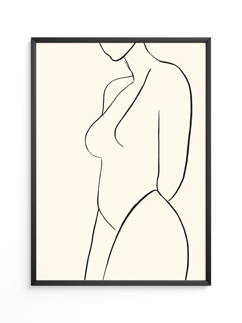 Minimalistischer Frauenkörper Linie