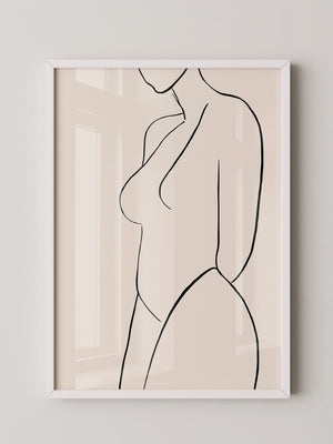 Minimalistischer Frauenkörper Linie