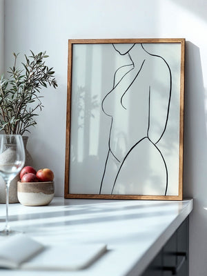 Minimalistischer Frauenkörper Linie