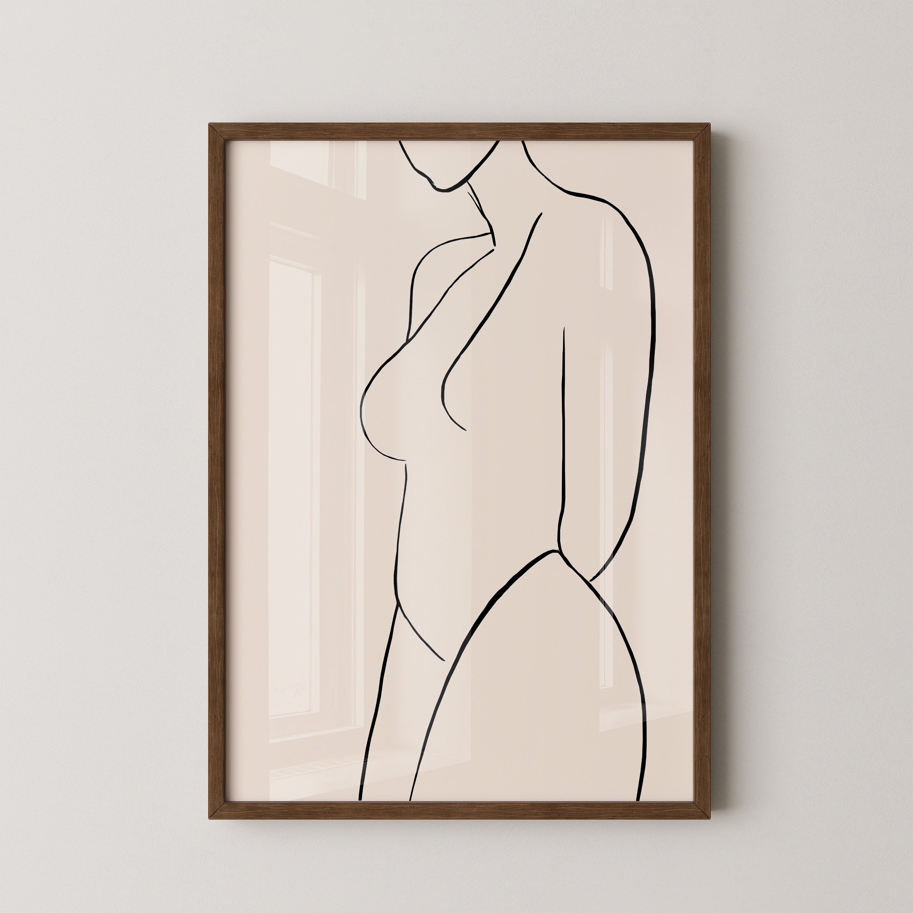 Minimalistischer Frauenkörper Linie