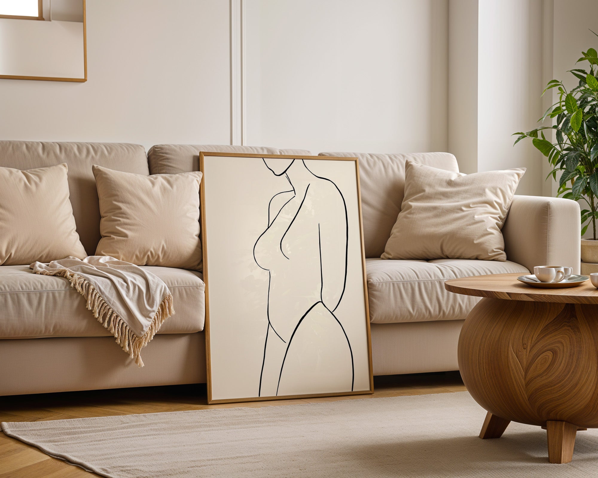 Minimalistischer Frauenkörper Linie