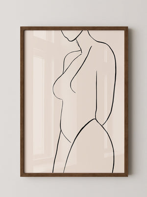 Minimalistischer Frauenkörper Linie