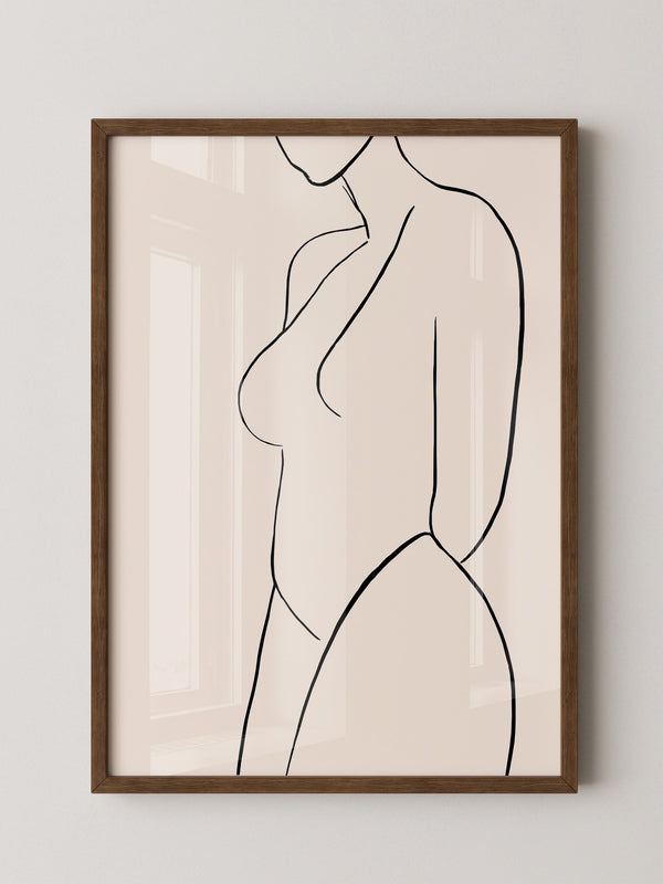 Minimalistischer Frauenkörper Linie