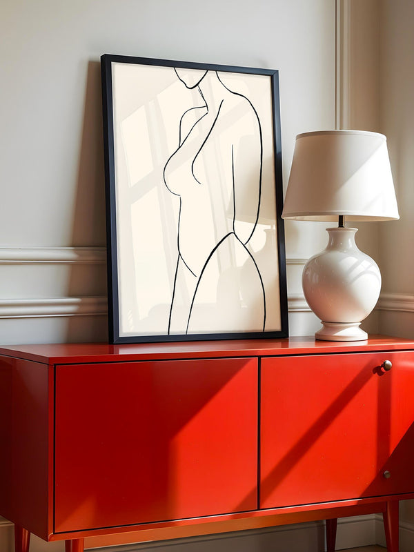 Minimalistischer Frauenkörper Linie