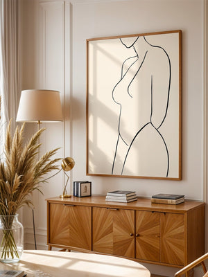 Minimalistischer Frauenkörper Linie