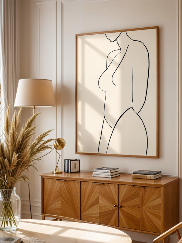 Minimalistischer Frauenkörper Linie