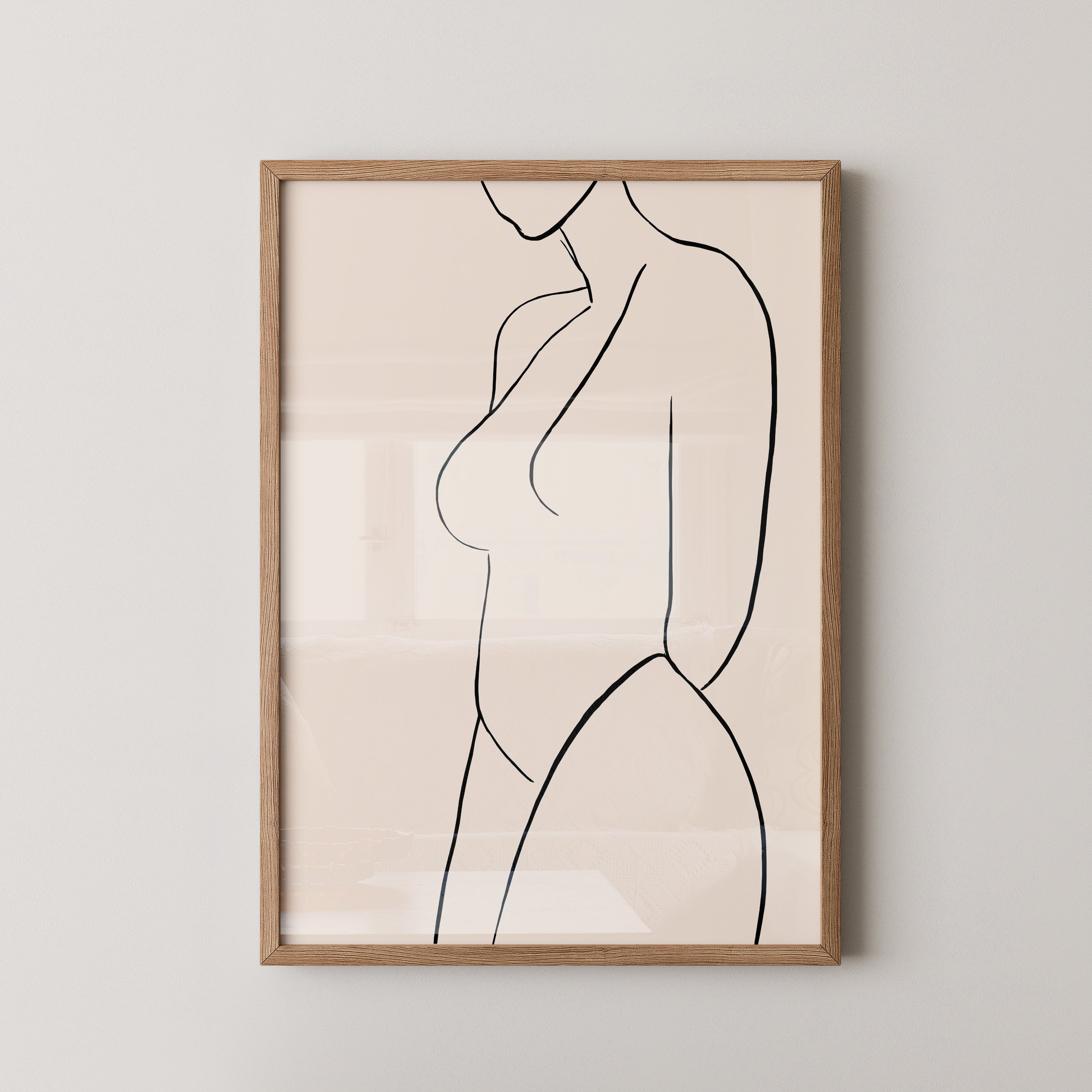 Minimalistischer Frauenkörper Linie