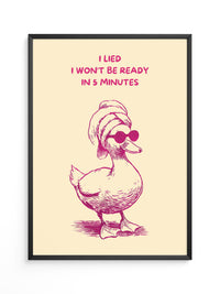 Ente Turban Humor Rosazeichnung