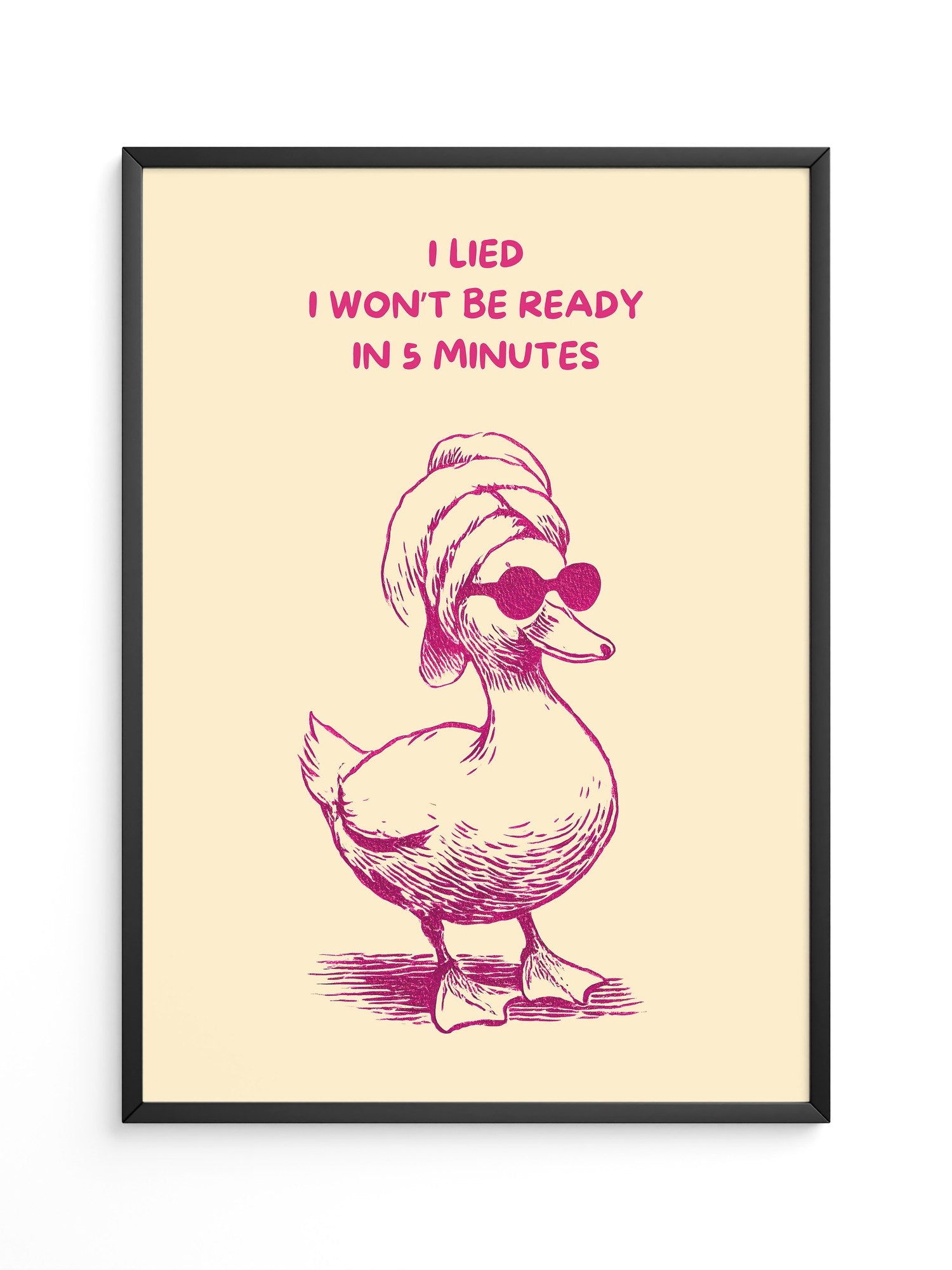 Ente Turban Humor Rosazeichnung