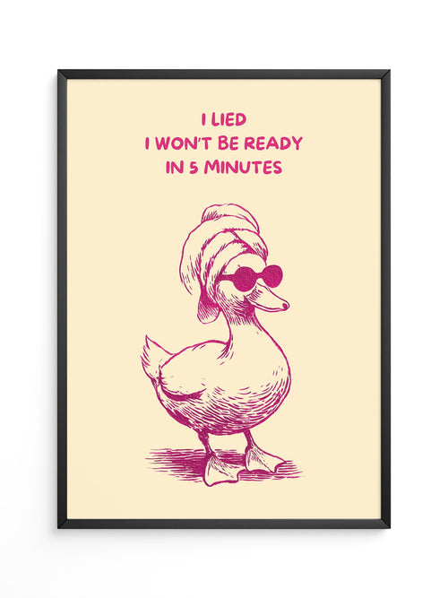 Ente Turban Humor Rosazeichnung