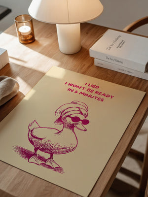 Ente Turban Humor Rosazeichnung