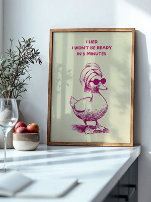 Ente Turban Humor Rosazeichnung