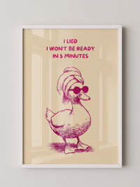 Ente Turban Humor Rosazeichnung
