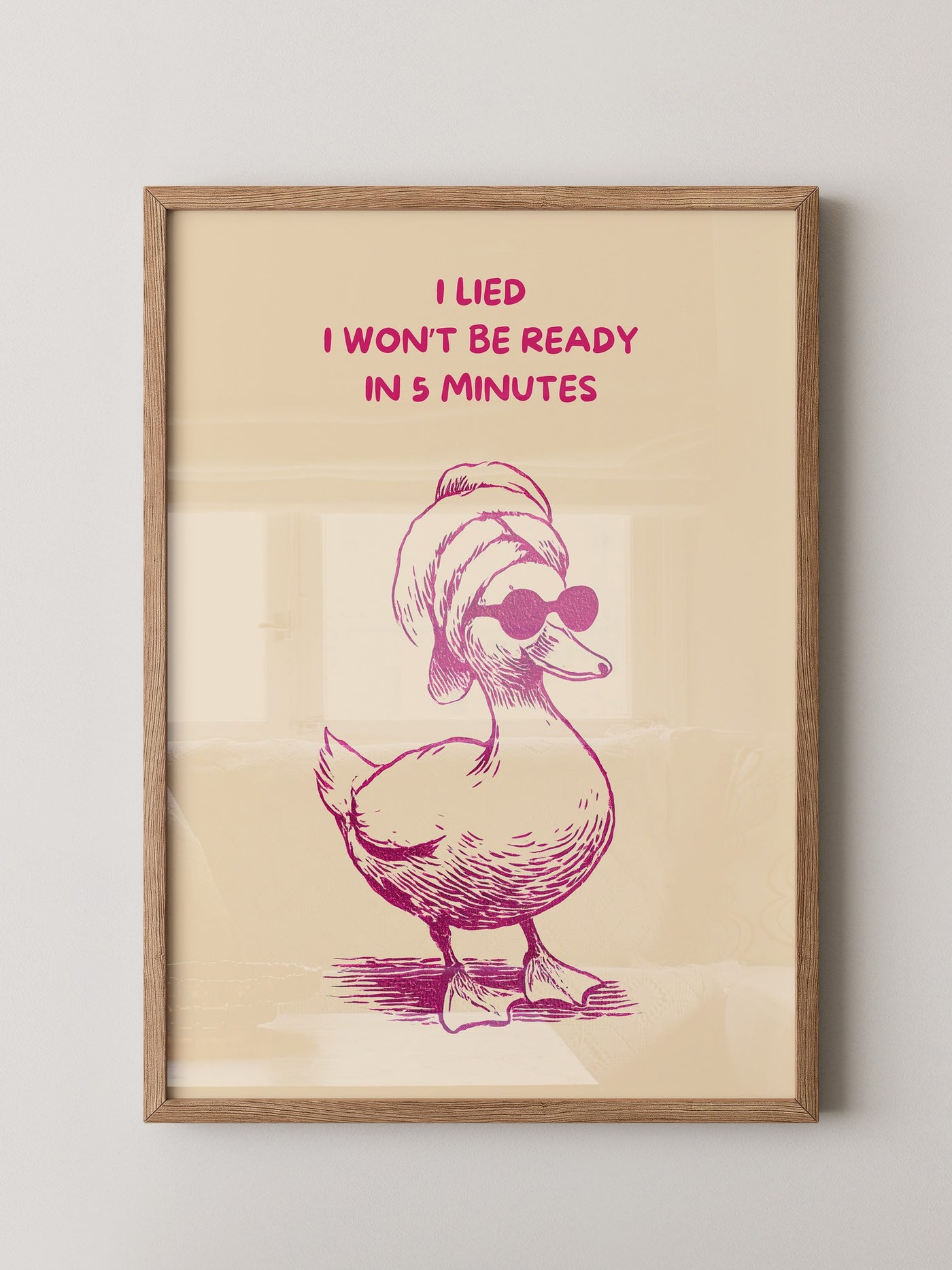 Ente Turban Humor Rosazeichnung