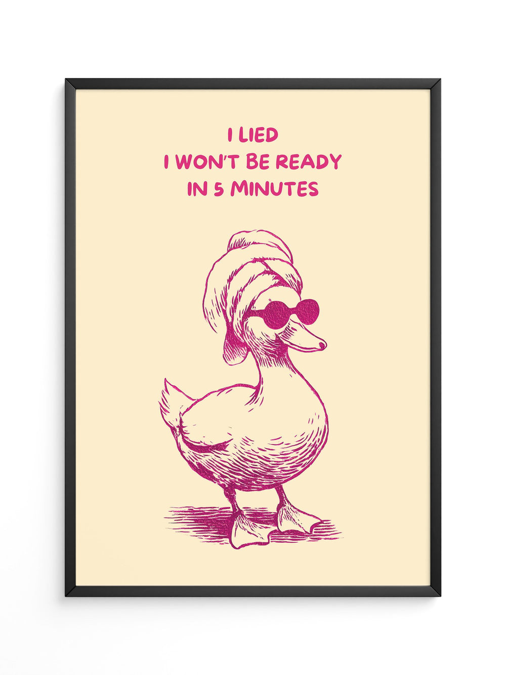 Ente Turban Humor Rosazeichnung