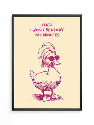 Ente Turban Humor Rosazeichnung