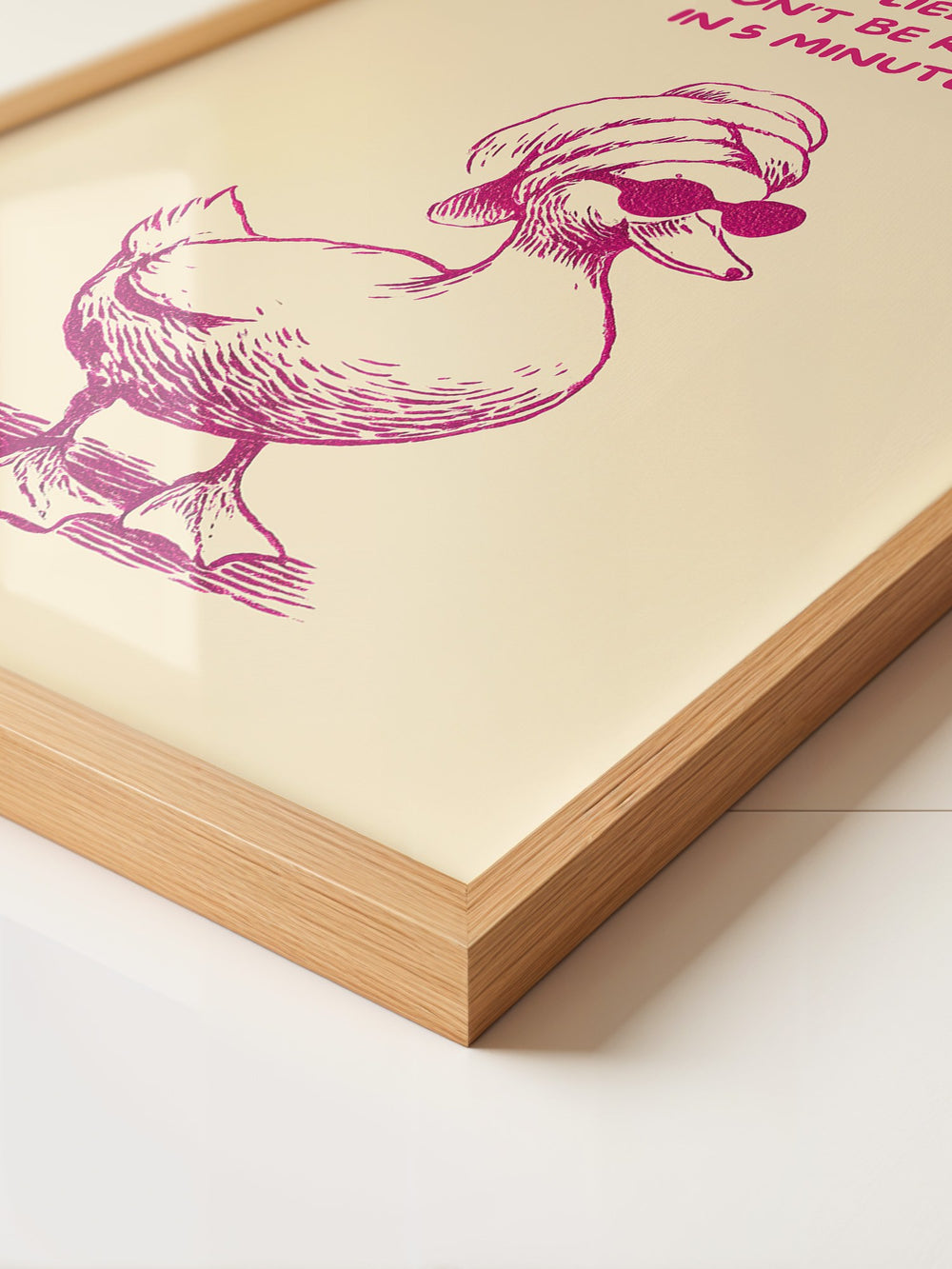 Ente Turban Humor Rosazeichnung