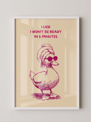 Ente Turban Humor Rosazeichnung