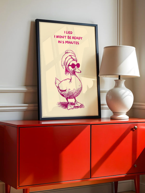 Ente Turban Humor Rosazeichnung
