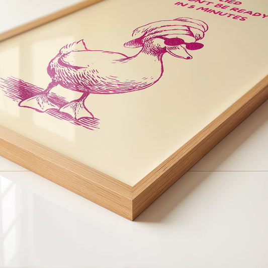 Ente Turban Humor Rosazeichnung