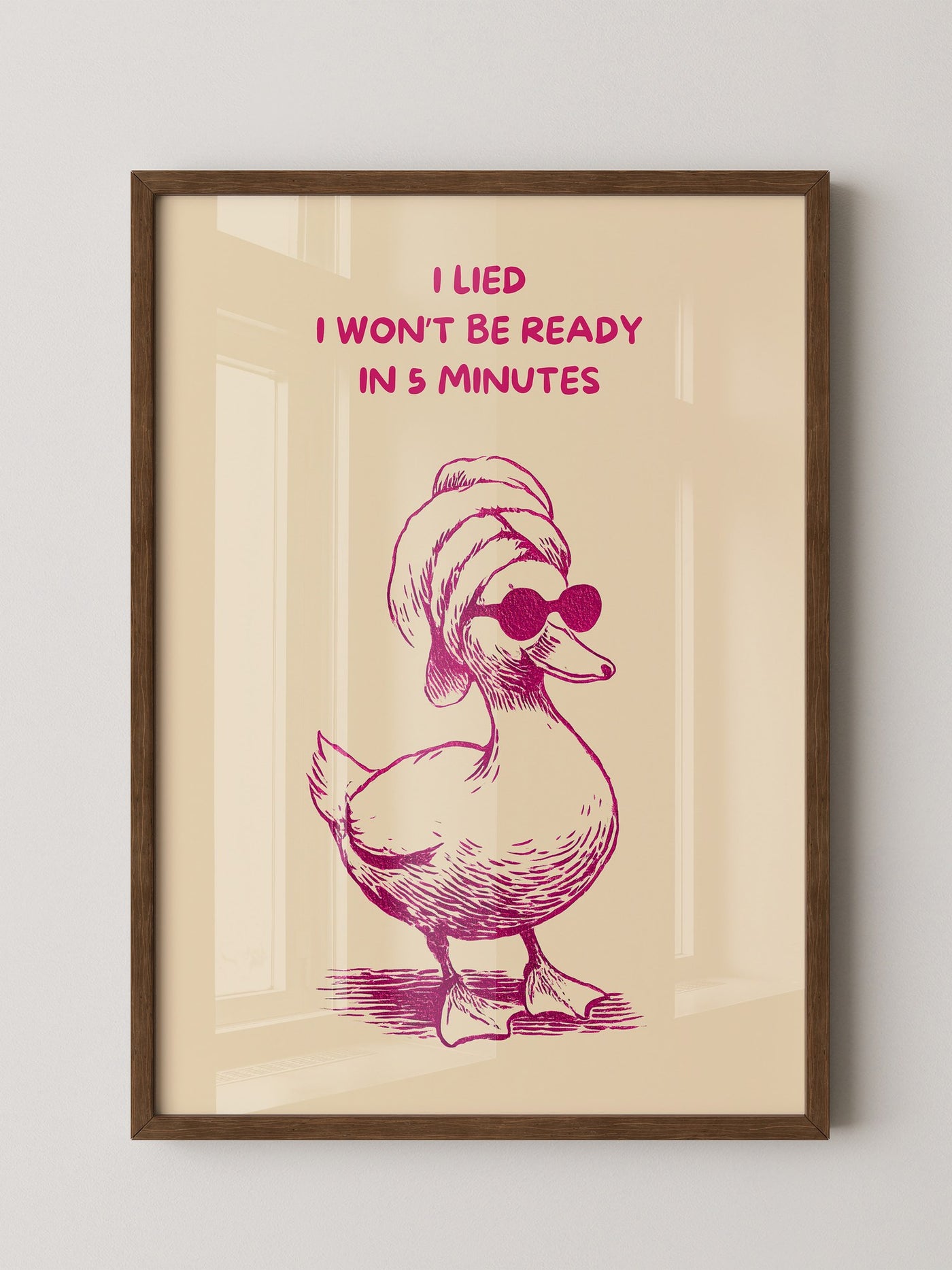 Ente Turban Humor Rosazeichnung
