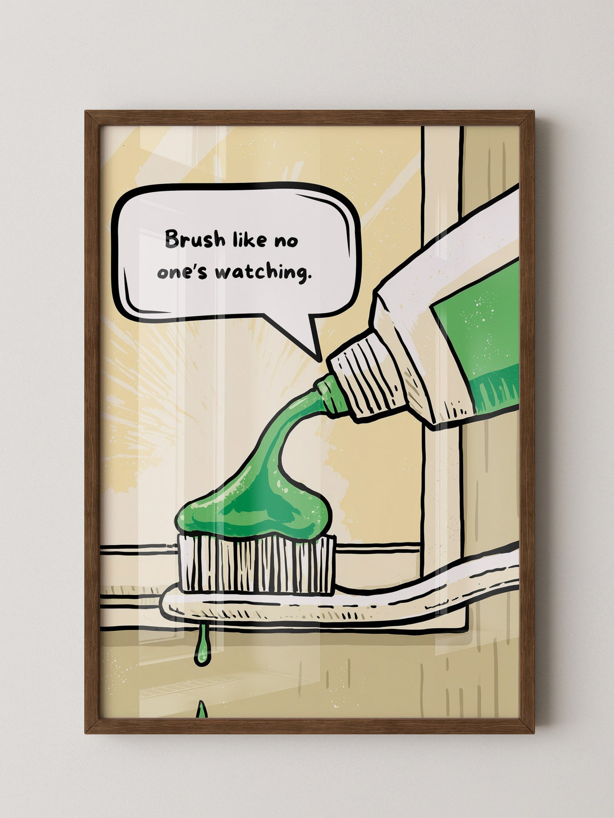 Grüne Zahnpasta Cartoon