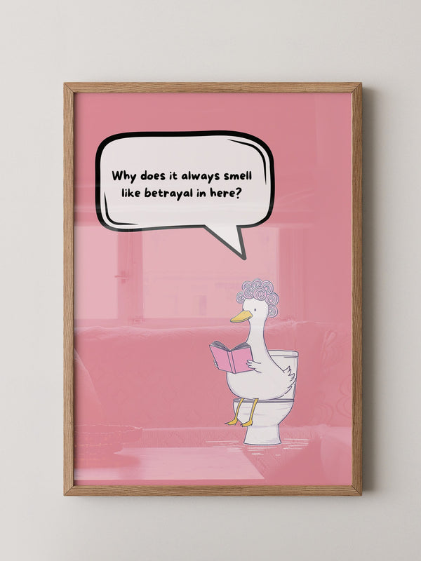 Ente Toilette Lesend Cartoon