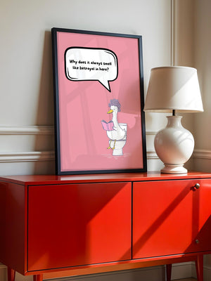 Ente Toilette Lesend Cartoon
