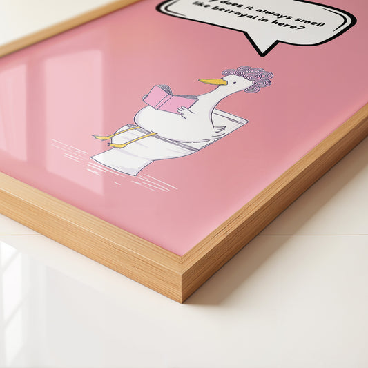 Ente Toilette Lesend Cartoon