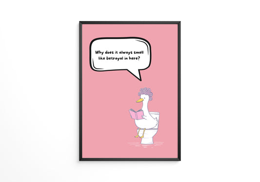 Ente Toilette Lesend Cartoon