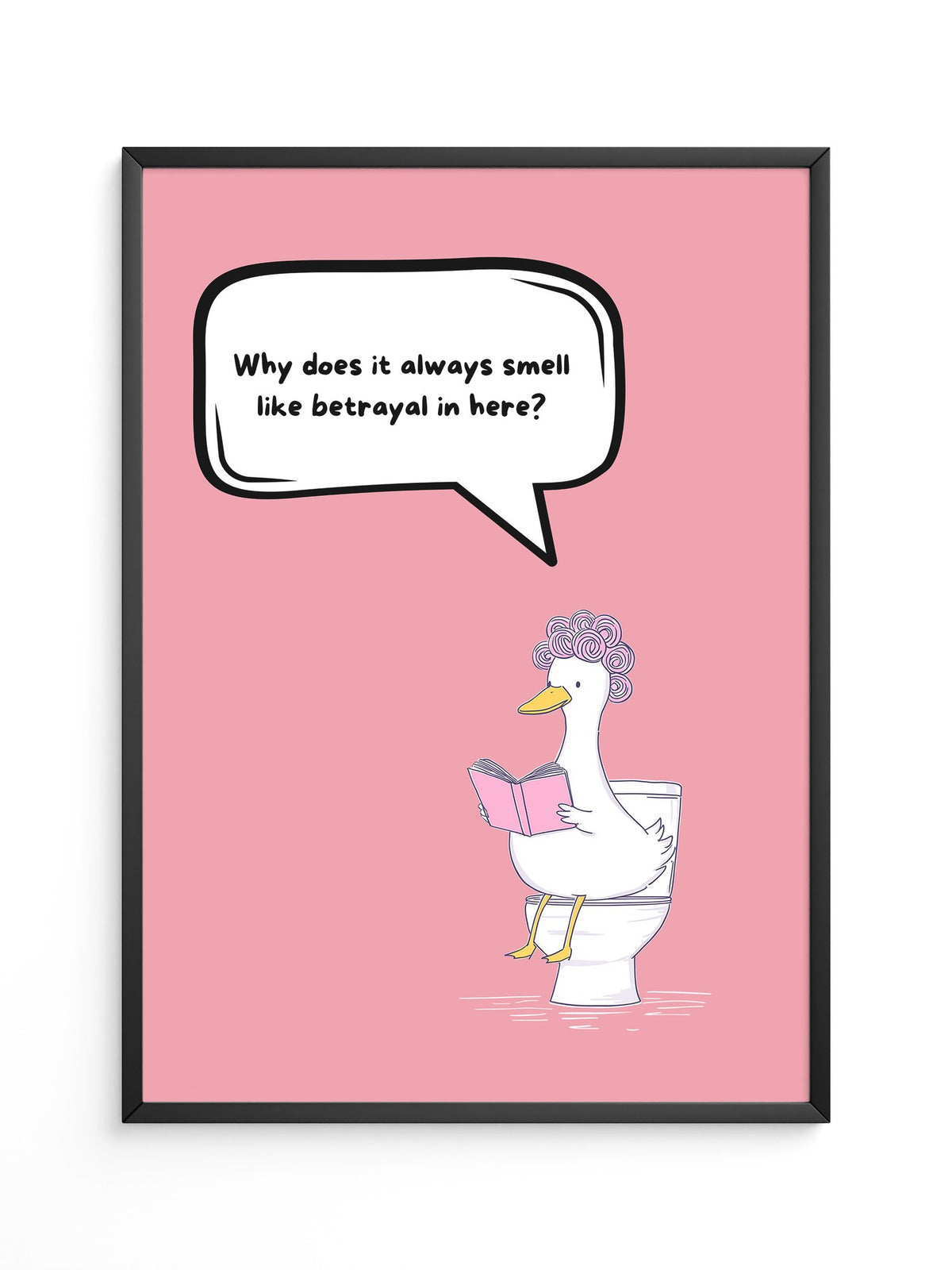 Ente Toilette Lesend Cartoon
