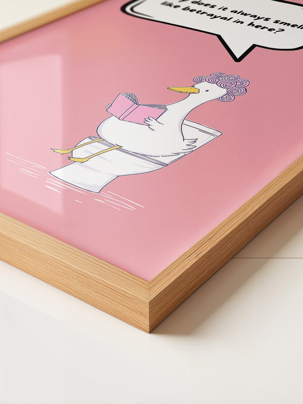 Ente Toilette Lesend Cartoon