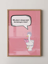 Ente Toilette Lesend Cartoon