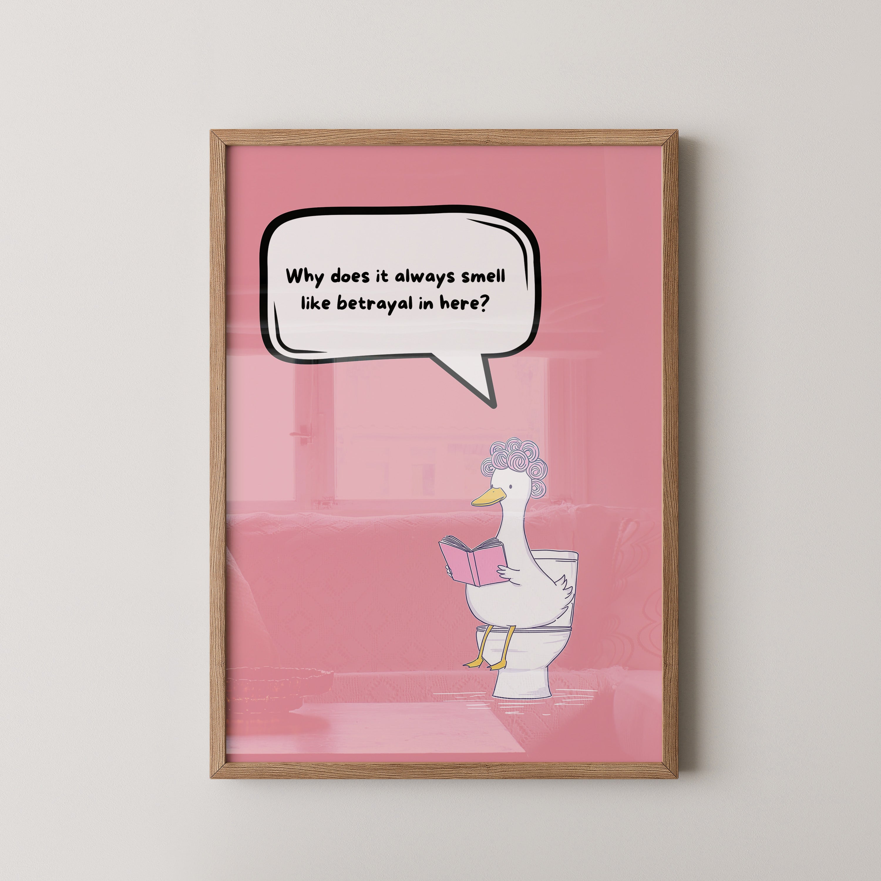 Ente Toilette Lesend Cartoon