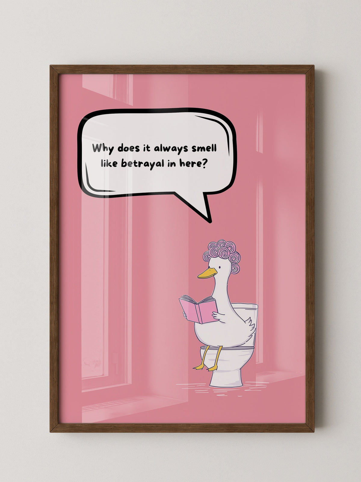 Ente Toilette Lesend Cartoon