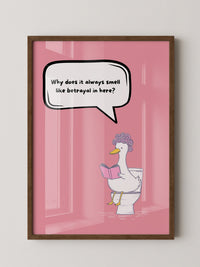 Ente Toilette Lesend Cartoon