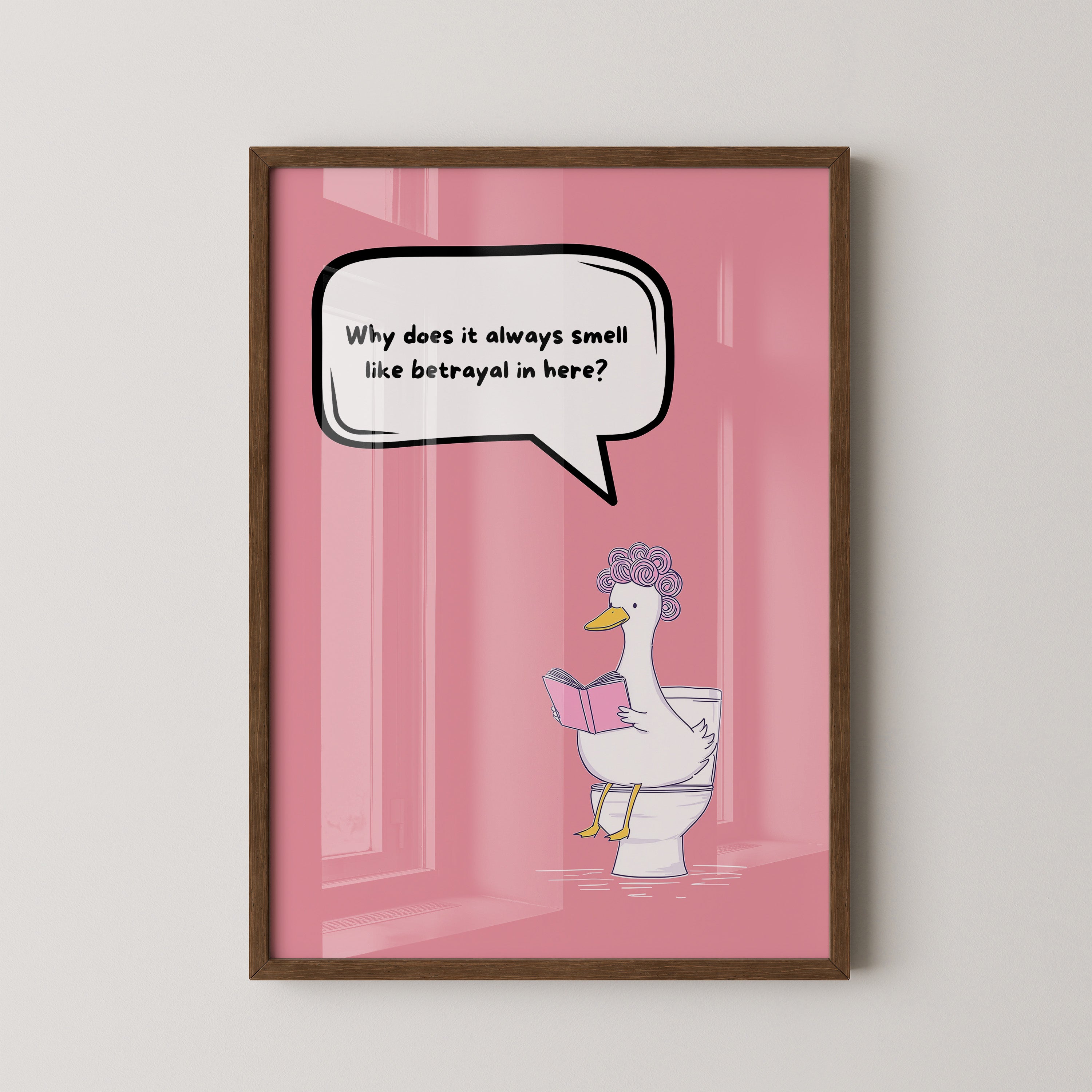 Ente Toilette Lesend Cartoon