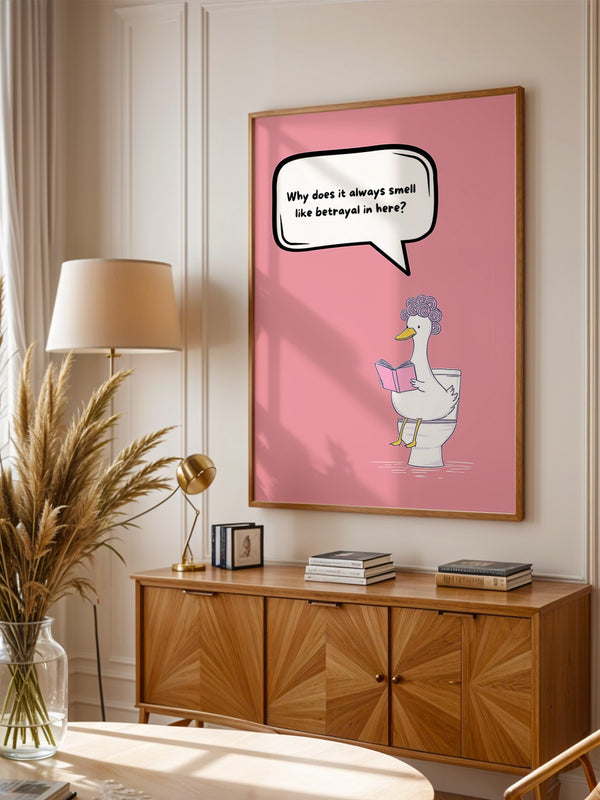 Ente Toilette Lesend Cartoon